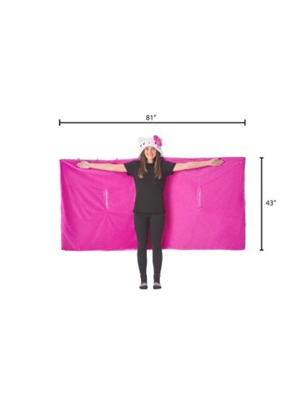 Hello Kitty Adult Licensed 43" x 81" Hooded Blanket - Picture 3 of 3